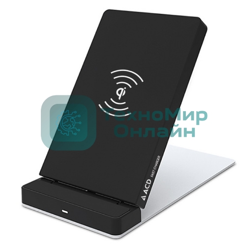 Беспроводное зарядное устройство ACD-W102Q-F1B 10Вт, беспроводная Qi, 2-катушки с QC, 5В/2А ~ 9В/1,8А RTL