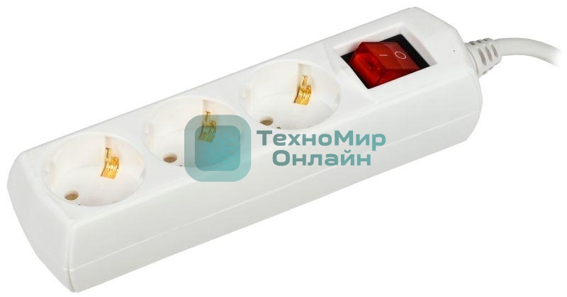 Удлинитель 3х3 м с заземл. 10А 250В У03В GENERICA 2P+PE 3х1 кв.мм IEK WYP10-10-03-03-ZK-G