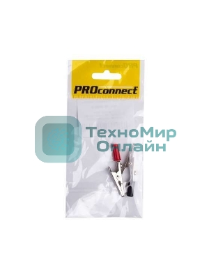 Зажим крокодил Rexant, длина 53 мм, ток 15A, 2 шт., пакет БОПП