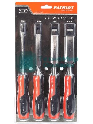 Набор стамесок PATRIOT, CrV, 4 шт: 6, 12, 19, 25мм