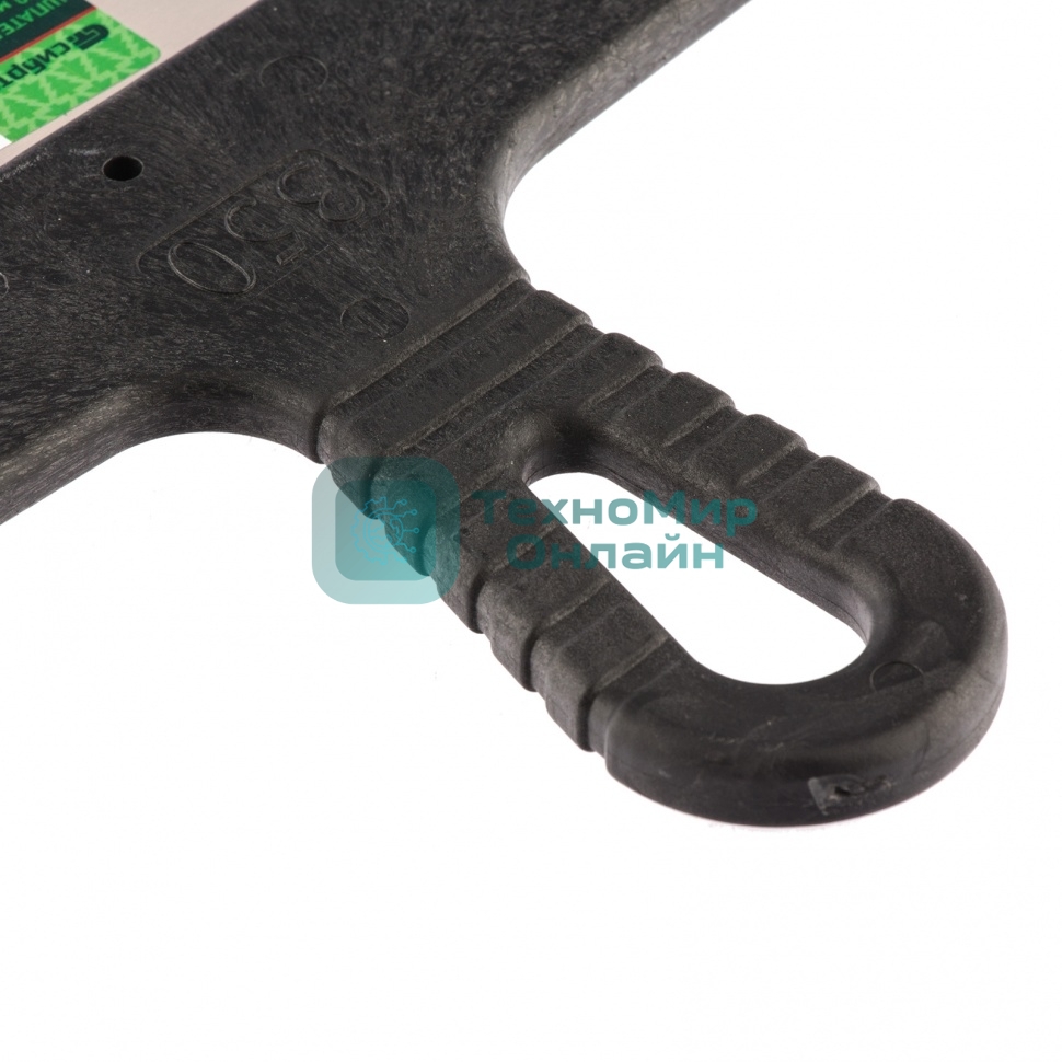 Шпатель из нержавеющей стали Сибртех 350 мм, зуб 10х10 мм, пластмассовая рукоятка