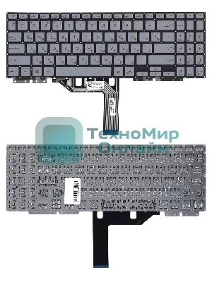Клавиатура для ноутбука Asus ZenBook Flip 15 UX562F серебристая с подсветкой