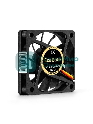 Вентилятор для корпуса ExeGate EX06010B3P-24 черный, 60 мм, 3200 об/мин, 24.1 дБ, 3 pin