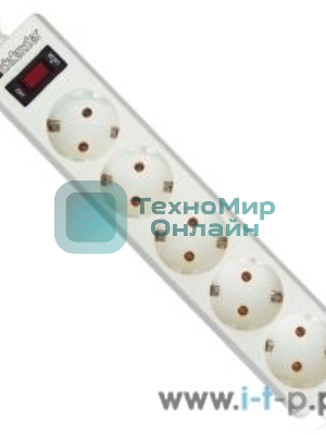 Сетевой фильтр Defender ES, 5.0 м, 5 розеток белый
