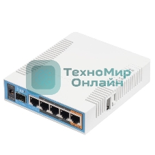 Сетевое оборудование MikroTik RB962UiGS-5HacT2HnT Роутер 2.4+5ГГц, 802.11a/b/g/n/ac, 5x Ethernet 1G, 1x SFP