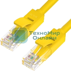 Патч-корд Greenconnect UTP прямой ethernet 0.5m cat.5е, RJ45, литой (Желтый) (GCR-LNC02-0.5m)