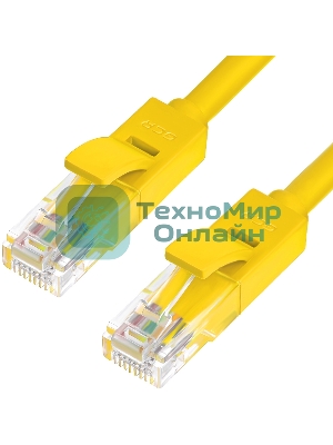 Патч-корд Greenconnect UTP прямой ethernet 0.5m cat.5е, RJ45, литой (Желтый) (GCR-LNC02-0.5m)