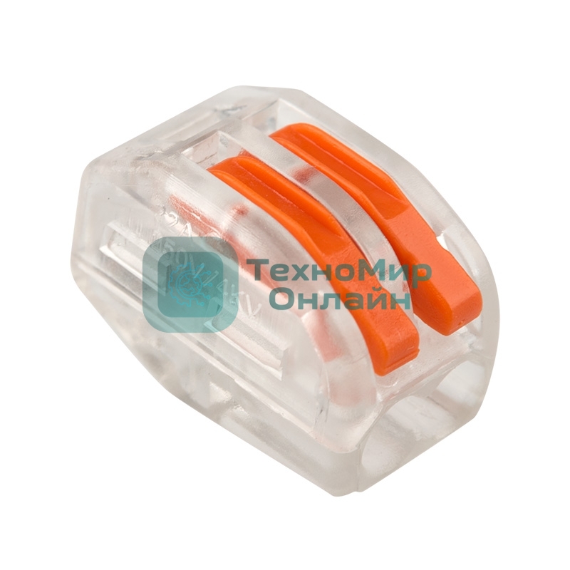 Универсальная клемма Rexant 2-проводная, прозрачная (0,08-2,5/4 мм²) (50 шт./уп.)