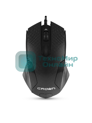 Мышь проводная Crown CMM-100 черный, 1000 dpi, USB, кнопки - 3
