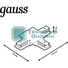 Коннектор для встраиваемых трековых шинопроводов Gauss (T) белый