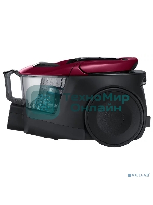 Пылесос Samsung VC18M31A0HP бордовый/черный, 380/1800 Вт, уборка сухая, пылесборник контейнер 2 л