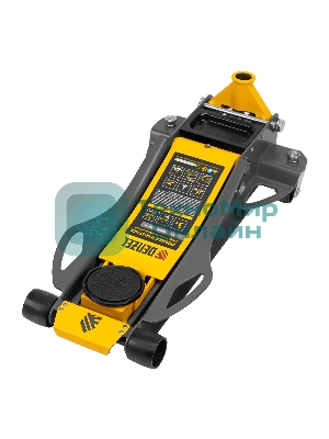 Домкрат гидравлический подкатной Denzel 3 т, 75-500 мм, быстрый подъем, низкий подхват, проф.