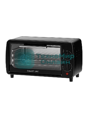 Мини-печь Galaxy Line GL 2625, черный, 8 л, 1000 Вт, таймер на 60 минут, индикатор работы, автоотключение