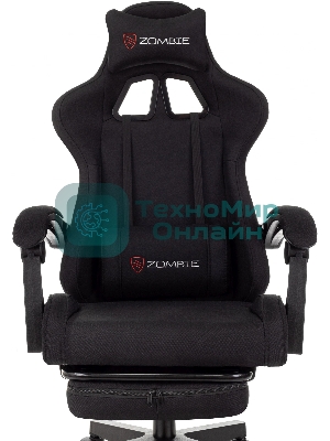 Кресло Zombie Shadow черный, экокожа, 120 кг, механизм качания, подставка для ног