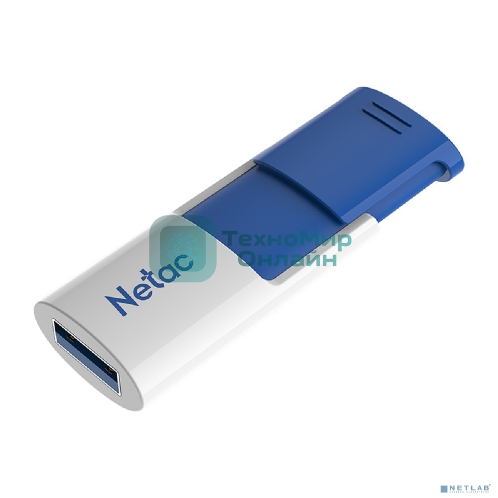 Флешка USB Netac U182 Blue (NT03U182N-064G-32BL), 64Gb, USB 3.0, R/W 70/30, белый/синий