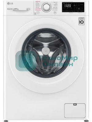 Стиральная машина LG F2V3GS3W белый, загрузка фронтальная 8,5 кг, 1200 об/мин., класс: А