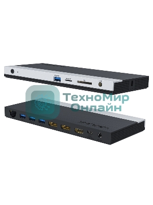 USB-концентратор Docking Station WAVLINK USB-C 4K Universal/85W PowerDelivery/2xUSB3.0/2xUSB2.0/1xUSB C/1xDP 4K 30HZ/1xHDMI 4K 30HZ/1xVGA/1xGigabit LAN/1xAudio In/Out/1xSD/Micro SD CardReader