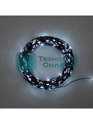 Гирлянда Роса с контроллером 50м, 500LED, IP20, 230В, зеленый провод, белое свечение 