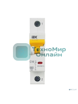 Выключатель автоматический однополюсный ВА47-60M 1Р 16А 6кА С MVA31-1-016-C IEK