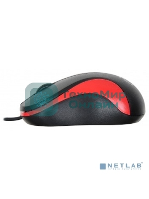 Мышь проводная Oklick 115S черный/красный, 1200 dpi, USB, кнопки - 3
