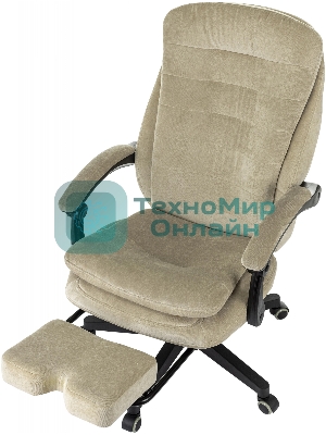 Кресло руководителя Бюрократ T-9950MSG-F Fabric песочный Light-21, крестов. пластик, подст. для ног