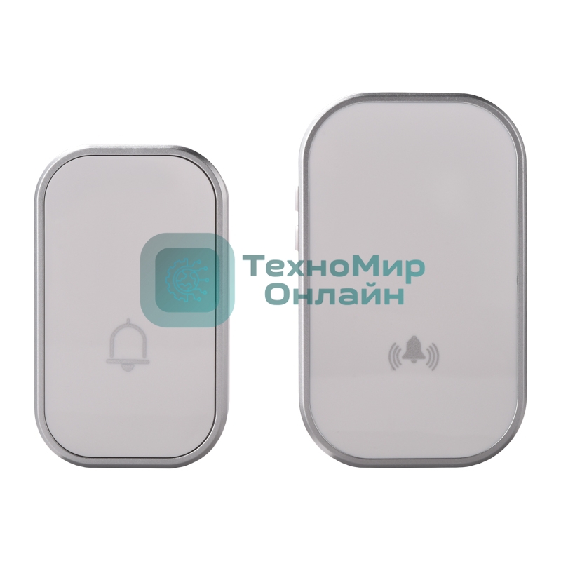 Беспроводной дверной звонок с цифровым кодированием 38 мелодий 200м IP44 белый REXANT