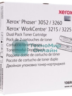 Картридж лазерный Xerox 106R02782 черный, 6000 стр. (упаковка 2шт х 3000 стр.), для Phaser 3052/3260/WC 3215/25 (channels)