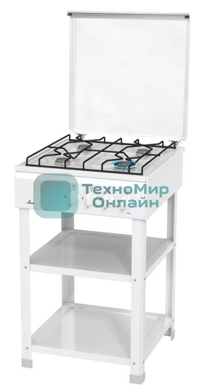 Плита газовая Flama AVG 1401 W белый,крышка