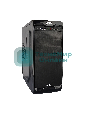 Компьютерный корпус Miditower ExeGate UN-604 Black, ATX, (UN400, 120мм) 2хUSB+2хUSB 3.0, Audio