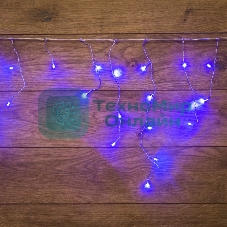 Новогодние светоукрашения Neon-night гирлянда Айсикл (бахрома) светодиодный, 1,8 х 0,5 м., белый провод, 220В, диоды синие