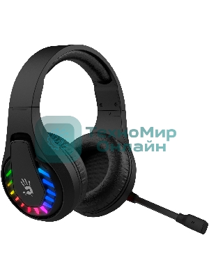 Гарнитура Bloody GR230 чёрный, беспроводная + проводная, радиоканал, до 40 ч, подсветка