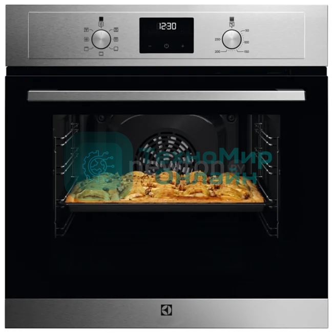 Встраиваемый духовой шкаф Electrolux EOF3H50BX 60 см, 72 л, 8 режимов, 59.4x59.5x56.9 см, очистка паром, нер. сталь