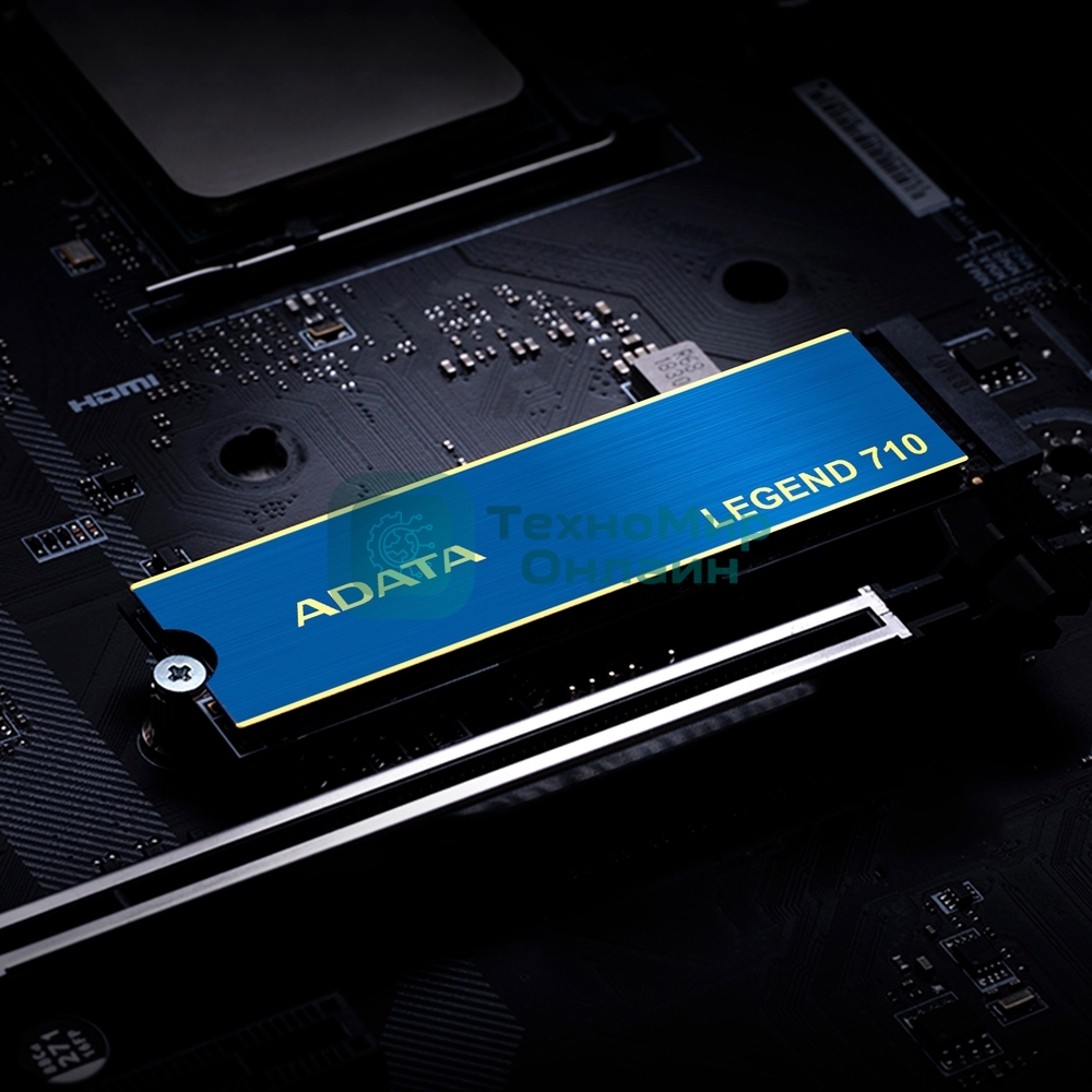 Накопитель SSD ADATA LEGEND 710, 512Gb, PCIe 3.0 x4, M.2 2280, NVMe, R/W 2400/1600, с радиатором