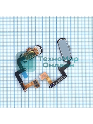 Кнопка HOME в сборе с механизмом и шлейфом для Samsung A320, синяя