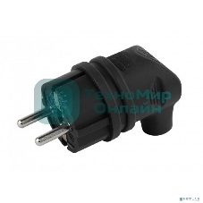 Вилка каучуковая ЭРА с/з 90град 16A IP44 черная (35/350/2100)