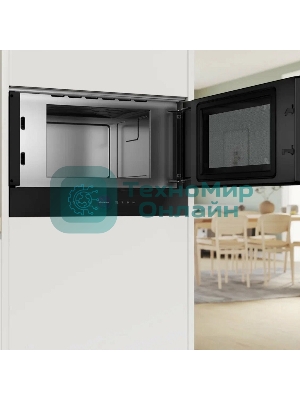 Встраиваемая микроволновая печь Bosch BFR7221B1 900Вт, 5 режимов, инвертер, 21 л, черный, петли справа