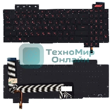 Клавиатура для ноутбука Asus FX503 черная с красной подсветкой