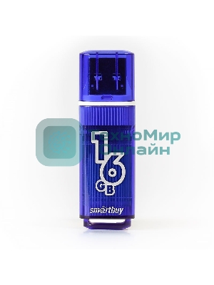 Флешка USB Smartbuy Glossy series Dark Blue (SB16GbGS-DB), 16Gb, USB 3.0, R/W 75/30, синий