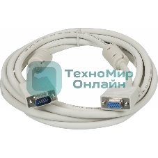 Кабель-удлинитель SVGA Ningbo VGA HD15 (m)/VGA HD15 (f) 3м феррит.кольца