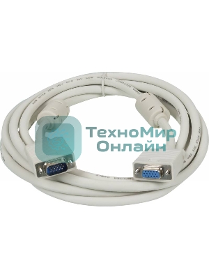 Кабель-удлинитель SVGA Ningbo VGA HD15 (m)/VGA HD15 (f) 3м феррит.кольца