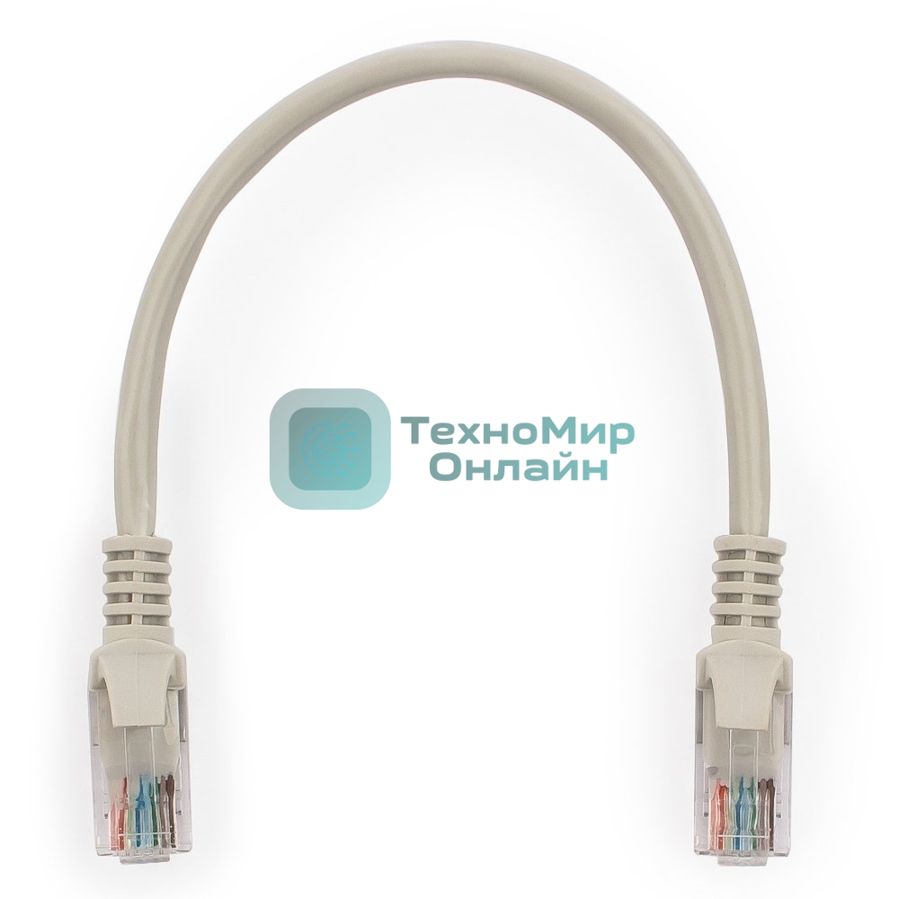 Патч-корд UTP, кат 5e, 0.25м с RJ45 серый