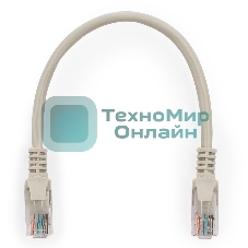 Патч-корд UTP, кат 5e, 0.25м с RJ45 серый