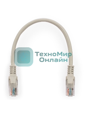 Патч-корд UTP, кат 5e, 0.25м с RJ45 серый