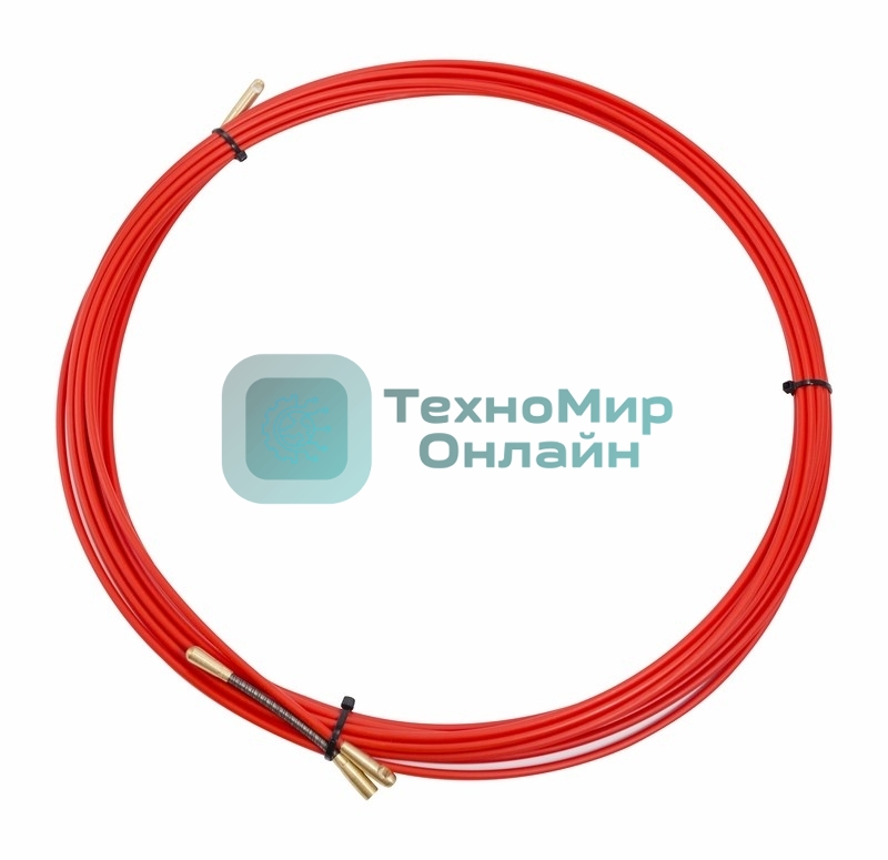 Протяжка кабельная Rexant (мини УЗК в бухте), стеклопруток, d=3,5 мм 10 м, красная