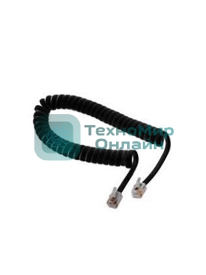 Шнур для телефонной трубки Rexant витой RJ-10 (4P-4C), 2м, черный