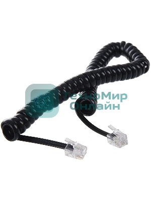 Телефонный шнур витой для трубки Greenconnect 7.5m, RJ9 4P4C (джек) черный, GCR-TPC4P4C2-7.5m