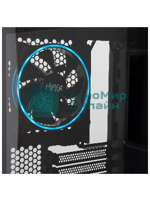 Компьютерный корпус Hiper PB81 черный без БП ATX 3x120мм 2xUSB2.0 2xUSB3.0 audio bott PSU