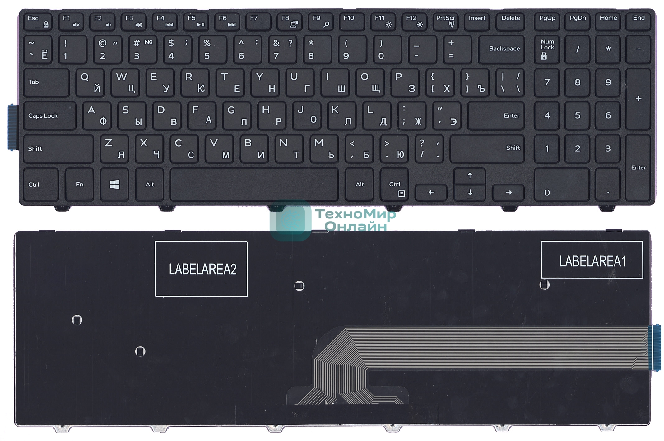 Клавиатура для ноутбука Dell Inspiron 15-5000 5547 5521 5542 черная с рамкой