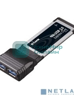 Адаптер D-Link DUB-1320 2-портовый USB 3.0 для шины ExpressCard