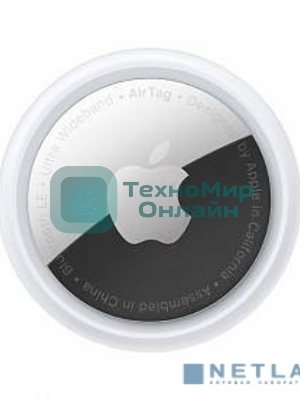 Трекер Apple AirTag, IP67, Bluetooth, NFC, Accelerometer, Speaker, CR2032 bat., d-31.9 mm, h-8 mm, 11 g - (4 Pack)